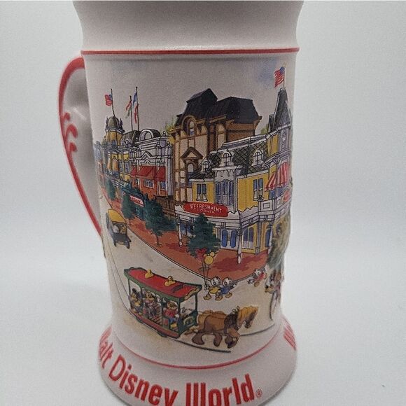 Vintage Ceramarte Brazil Walt Disney World Beer Stein Main Street/Castle 6 1/2" - Picture 3 of 5
